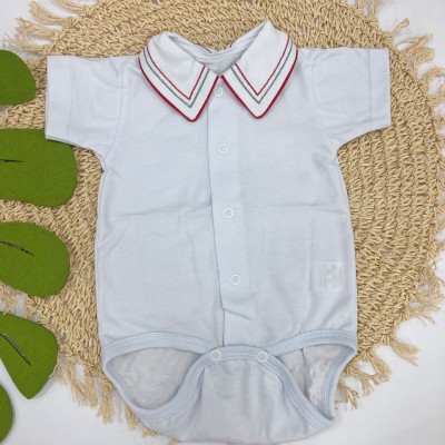 Natal 25 - body gola bordada- 2 linhas Vermelho e Verde MANGA CURTA Natal